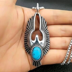 Silver Turquoise Pendant Necklace